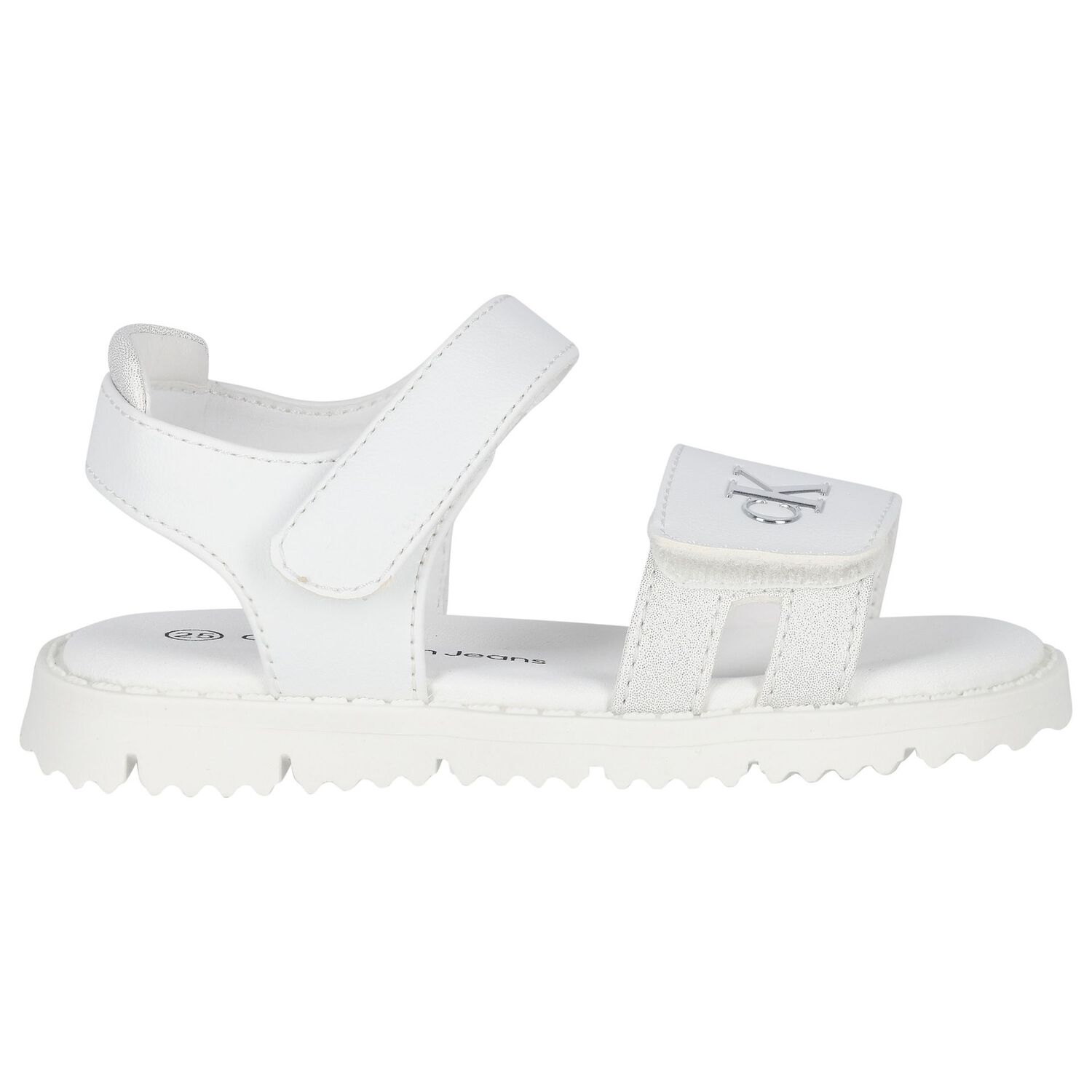 Girls White Logo Sandals, 1, hi-res image number null