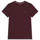 Boys Burgundy & White Cotton Logo T-Shirts ( 2-Pack ), 3, hi-res