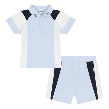 Baby Boys Blue Logo Shorts Set