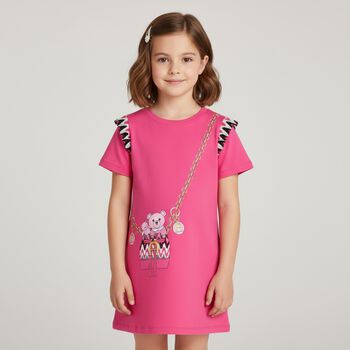 Girls Pink Logo Dress