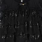 Girls Black Sequin Tulle Dress, 1, hi-res