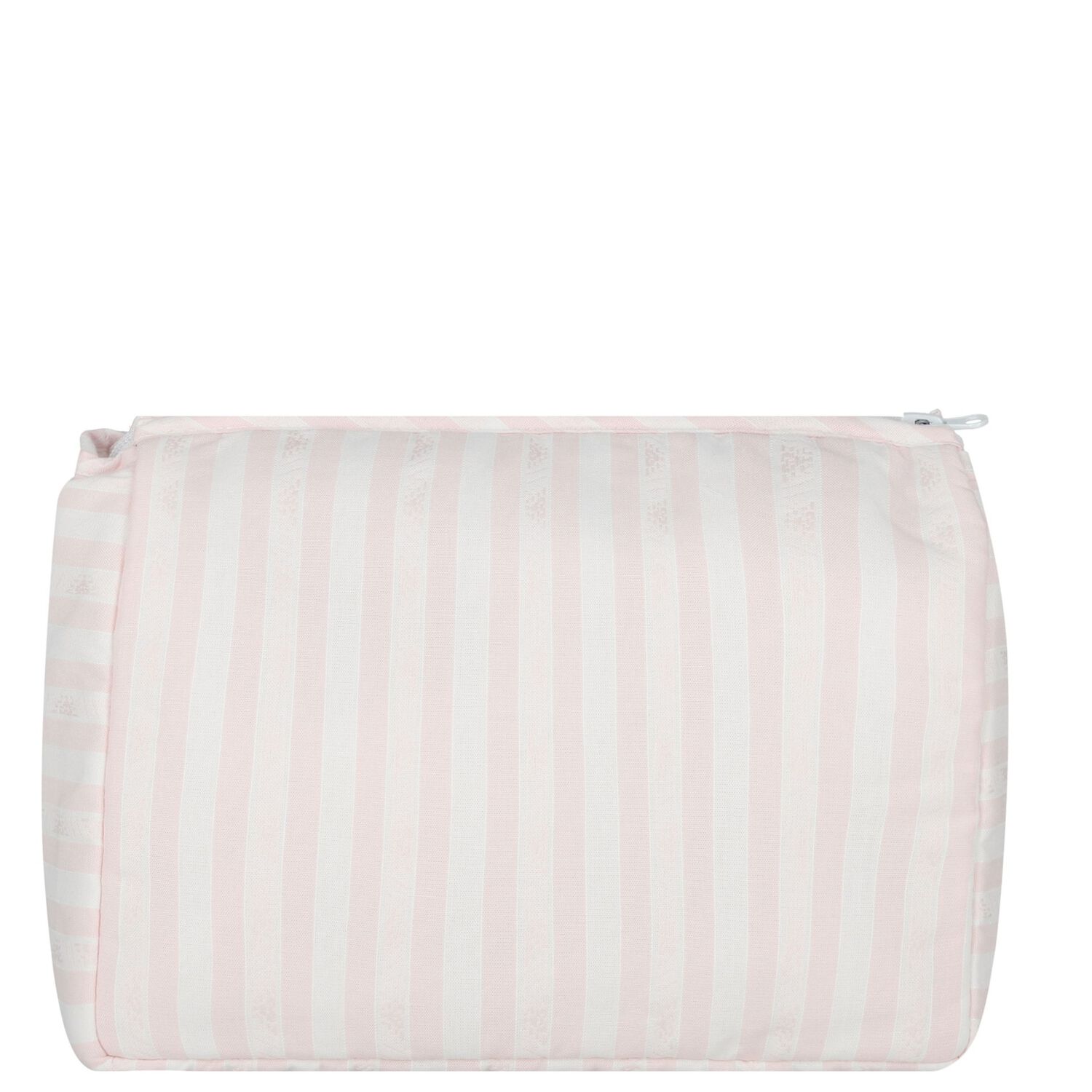 Baby Girls White & Pink Striped Wash Bag, 3, hi-res