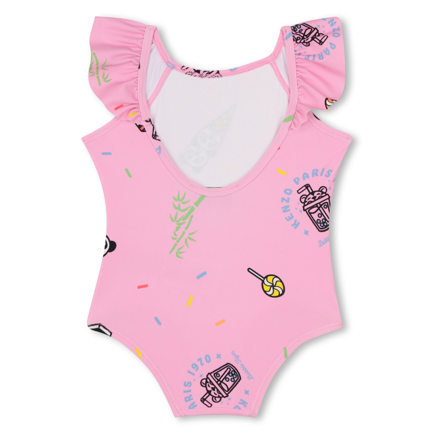 Younger Girls Pink Ice Cream & Candy Swimsuit, 1, hi-res