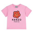 Younger Girls Pink Boke Flower T-Shirt, 1, hi-res