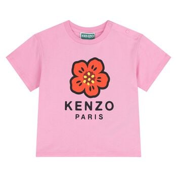 Younger Girls Pink Boke Flower T-Shirt