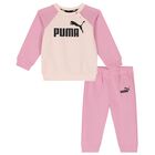 Younger Girls Pink Logo Tracksuit, 2, hi-res