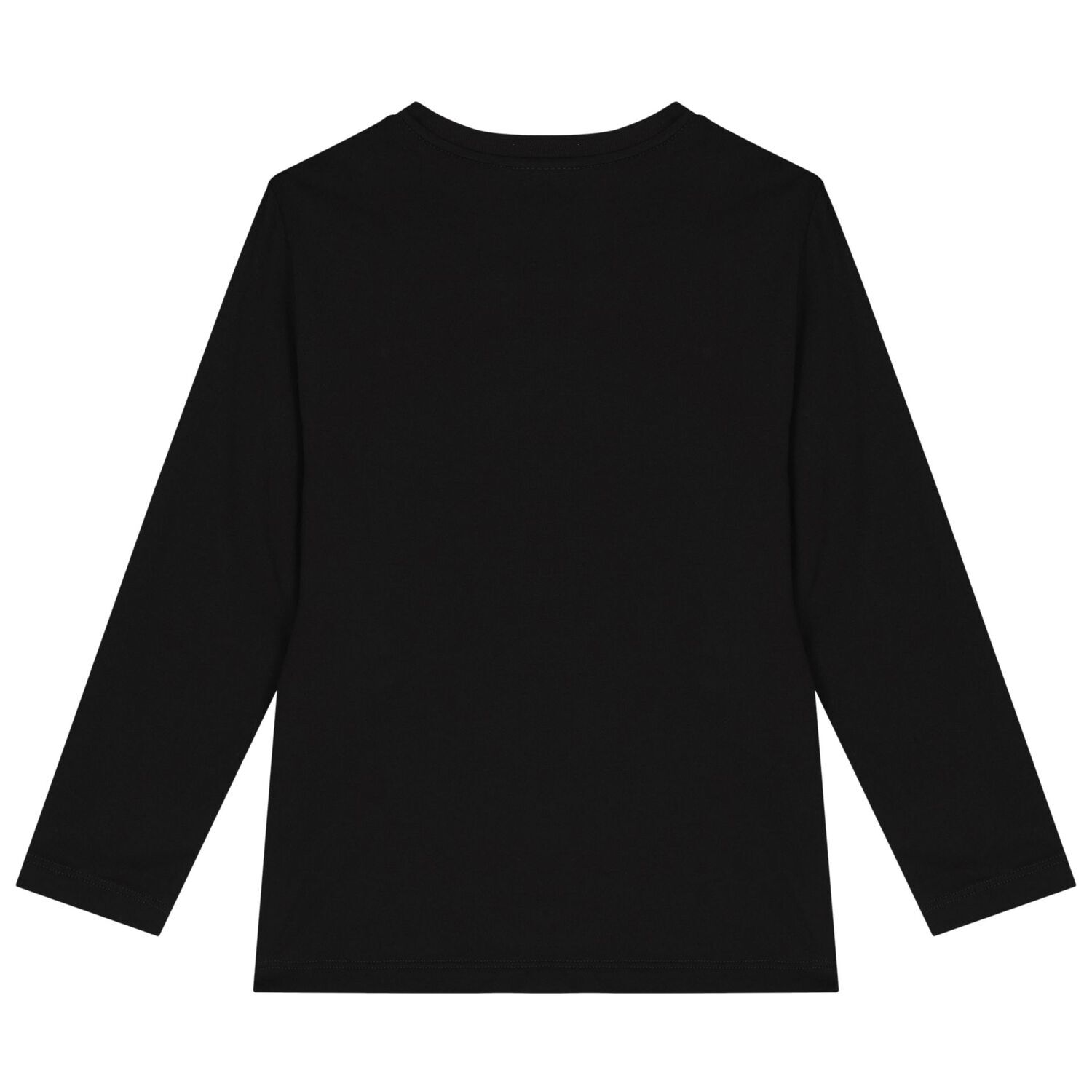 Boys Black Logo Long Sleeve Top, 2, hi-res