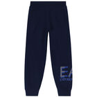 Boys Navy Blue Logo Joggers, 1, hi-res
