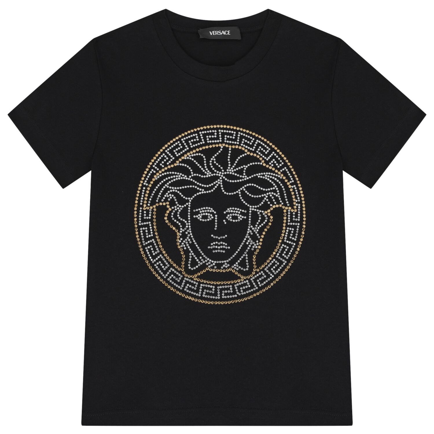 Girls Black Medusa Logo T-Shirt, 1, hi-res