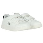 White & Black Logo Trainers, 1, hi-res