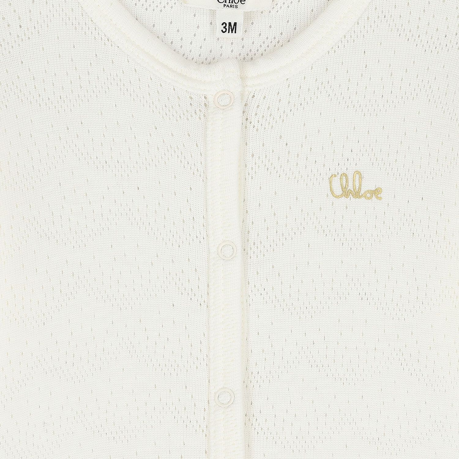 Baby Girls Ivory Logo Babygrow , 1, hi-res
