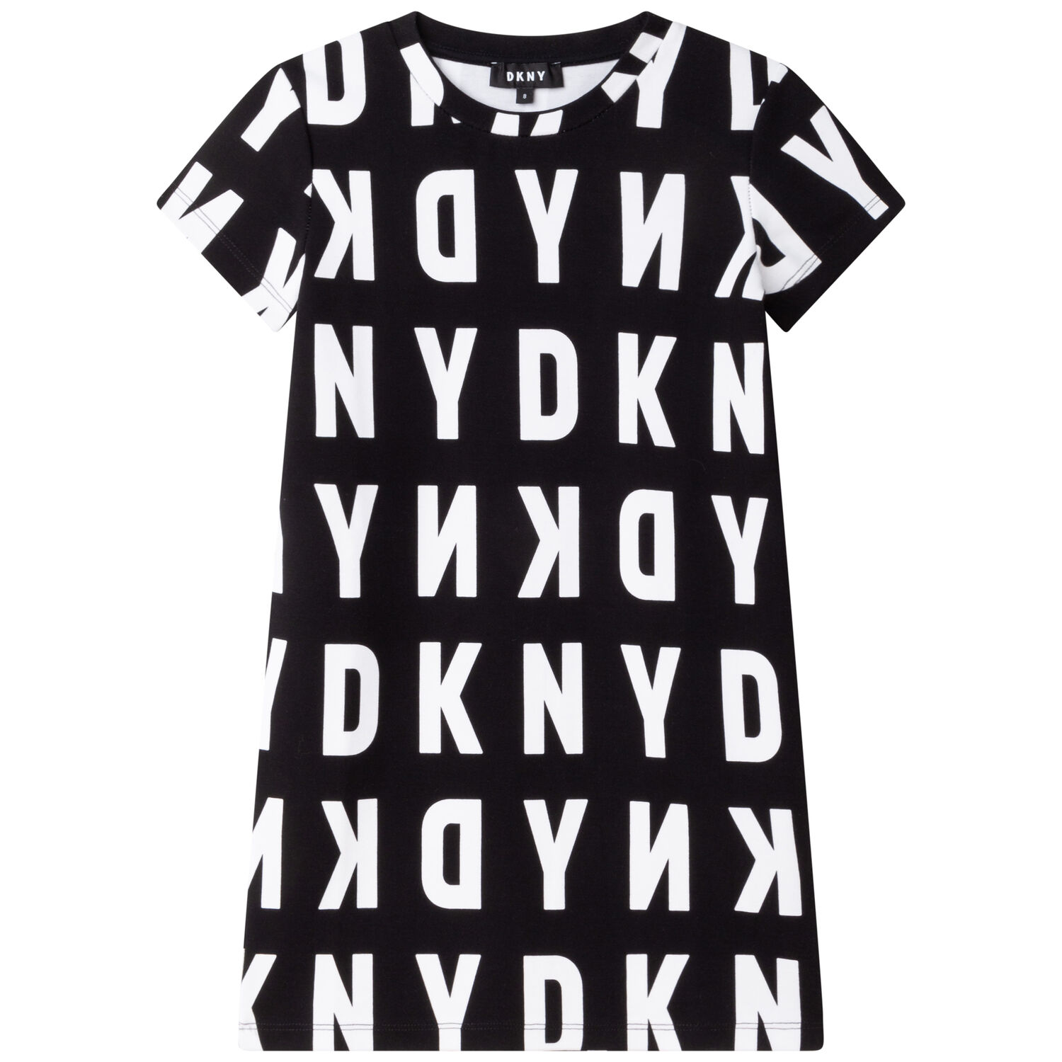 Girls Black & White Logo Dress Set, 1, hi-res