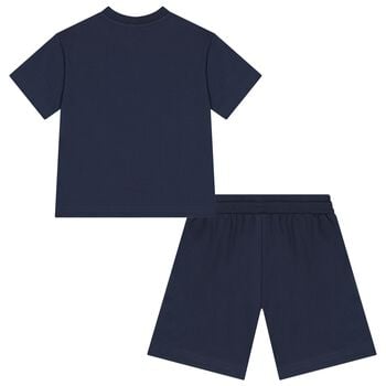 Boys Navy Blue Shorts Set