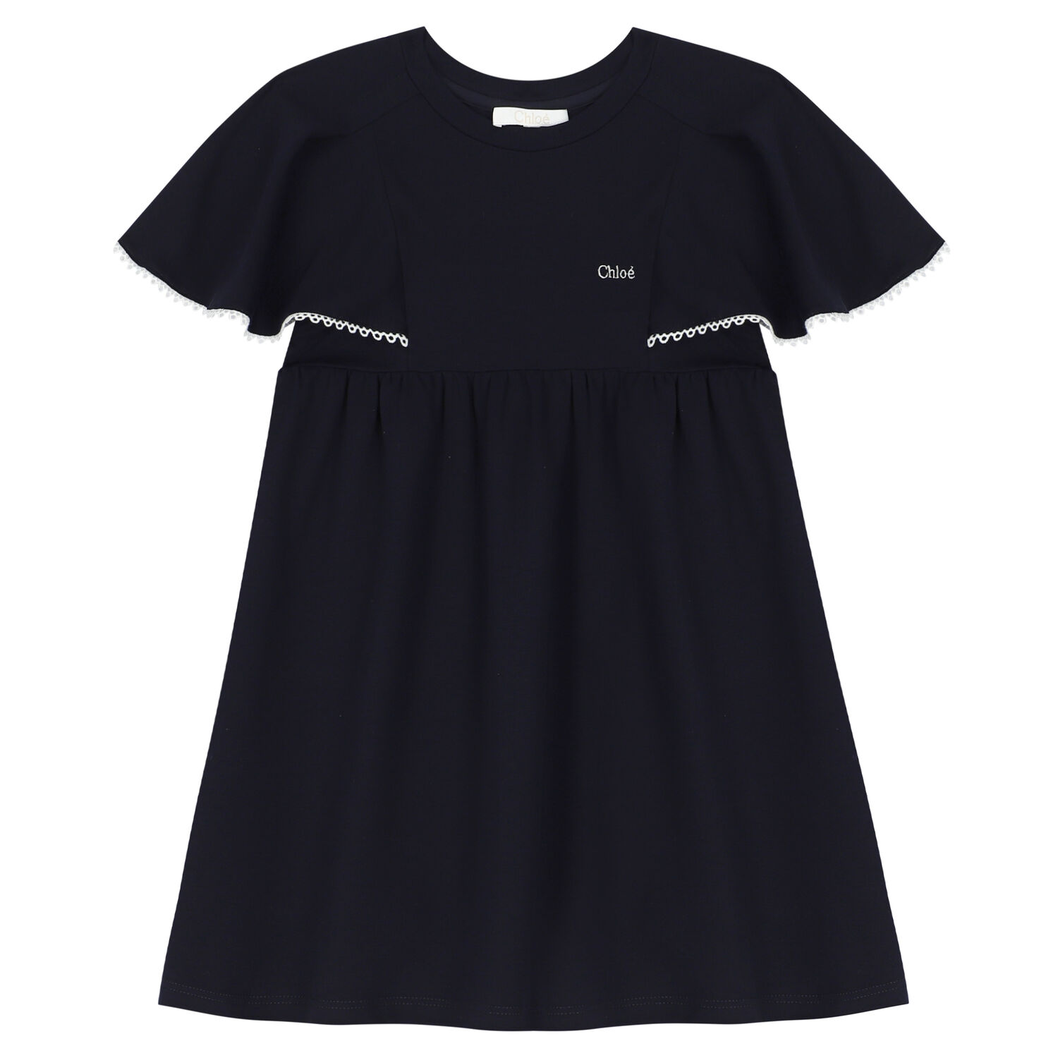 Girls Navy Logo Dress, 2, hi-res