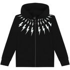 Boys Black Thunder Zip Up Top, 1, hi-res