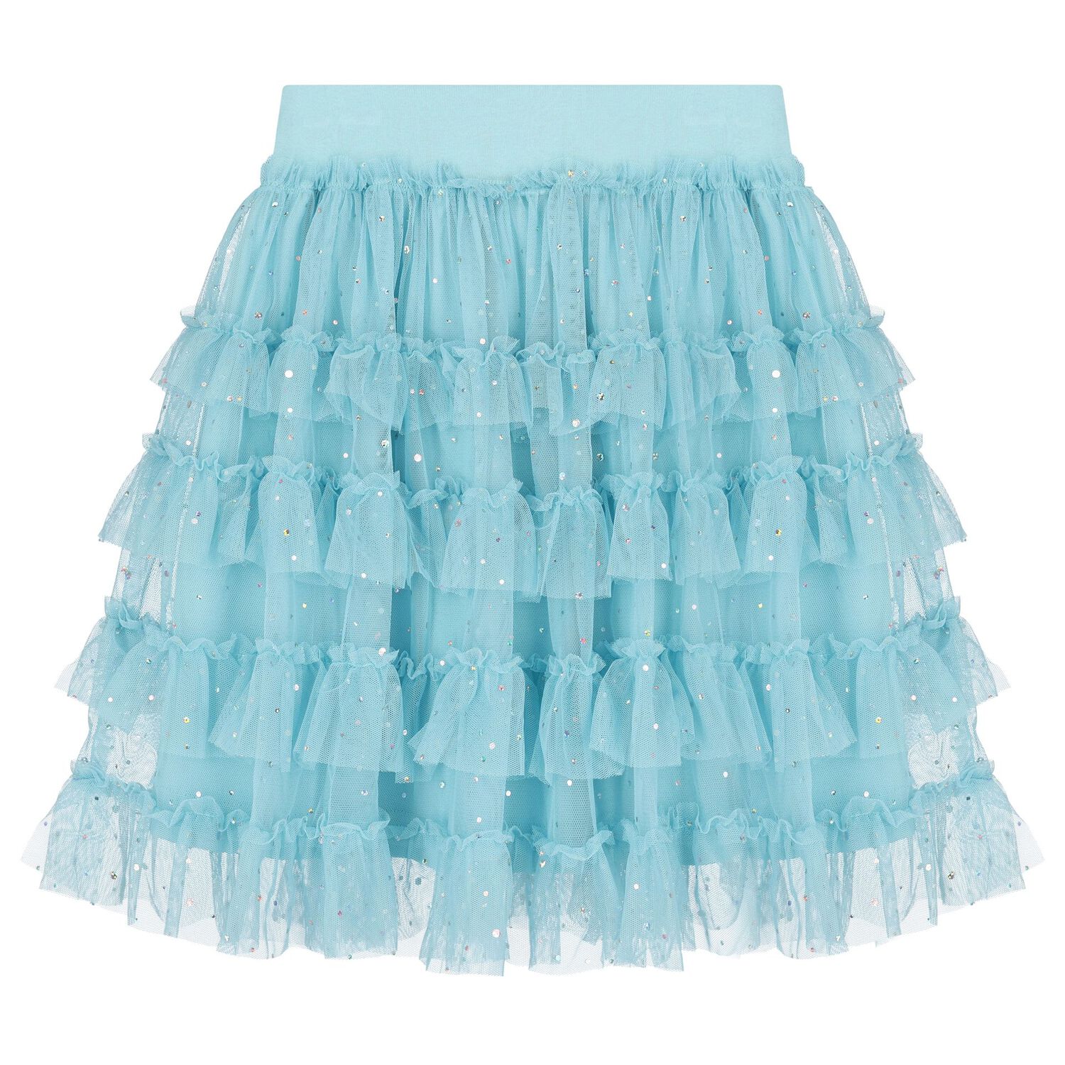 Girls Blue Embellished Tulle Skirt, 1, hi-res image number null