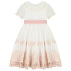 Girls White & Pink Floral Dress , 2, hi-res