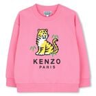 Girls Pink Tiger Logo Sweatshirt, 1, hi-res