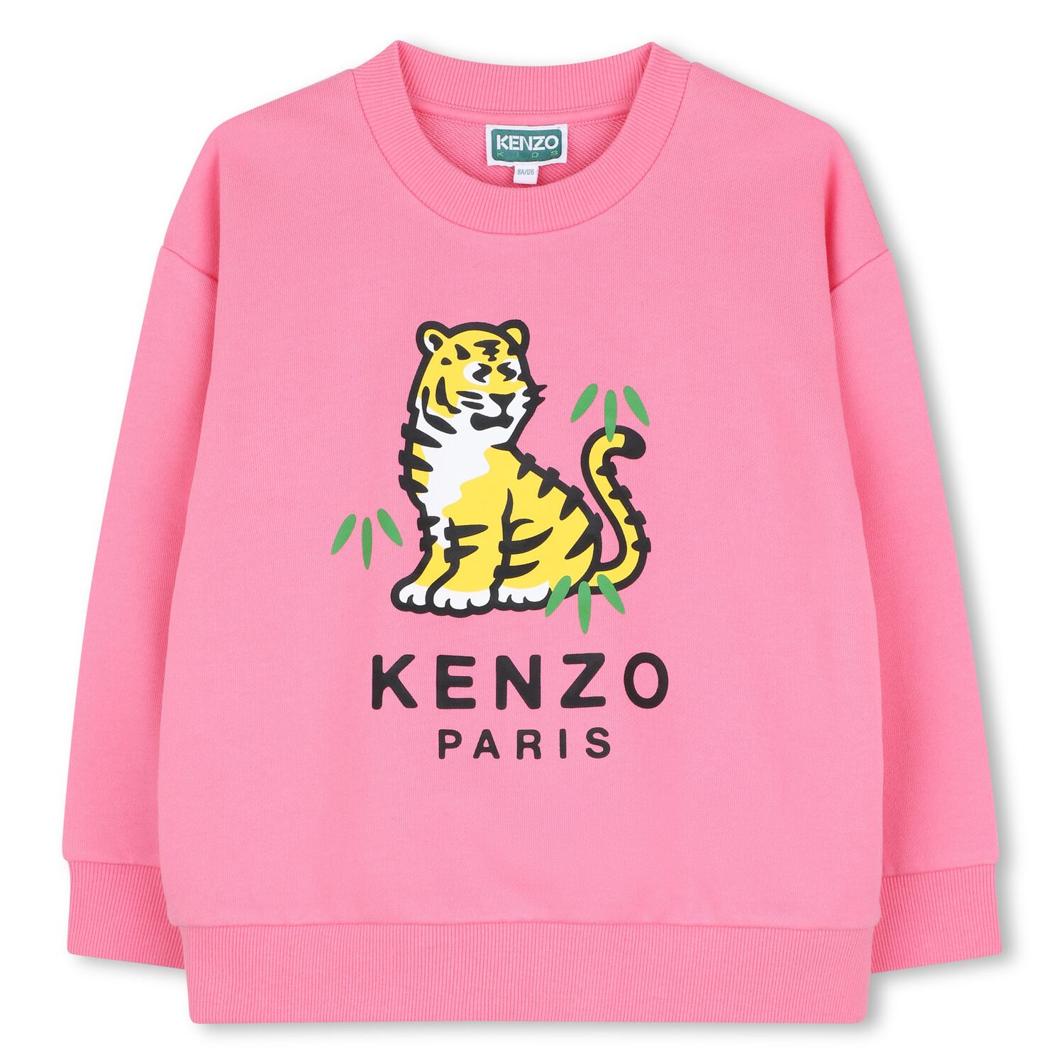 Girls Pink Tiger Logo Sweatshirt, 1, hi-res