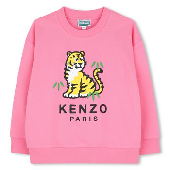 Girls Pink Tiger Logo Sweatshirt