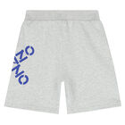 Boys Grey Logo Shorts, 1, hi-res