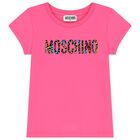 Girls White & Pink Teddy Bear Logo Skirt Set, 1, hi-res