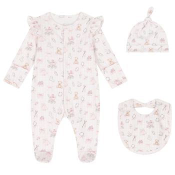 Baby Girls Fancy Pink Babygrow Gift Set (3 Piece)