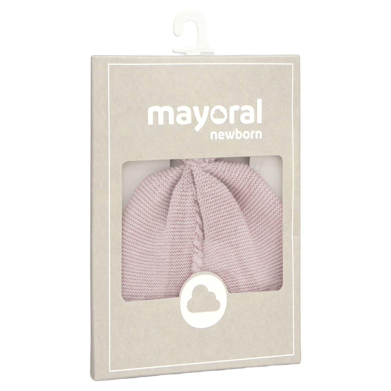 Baby Girls Pink Logo Knitted Hat, 3, hi-res