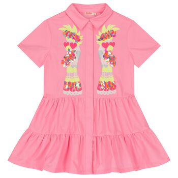 Girls Pink Sequin Bird Dress