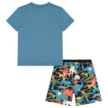 Boys Blue Logo Shorts Set