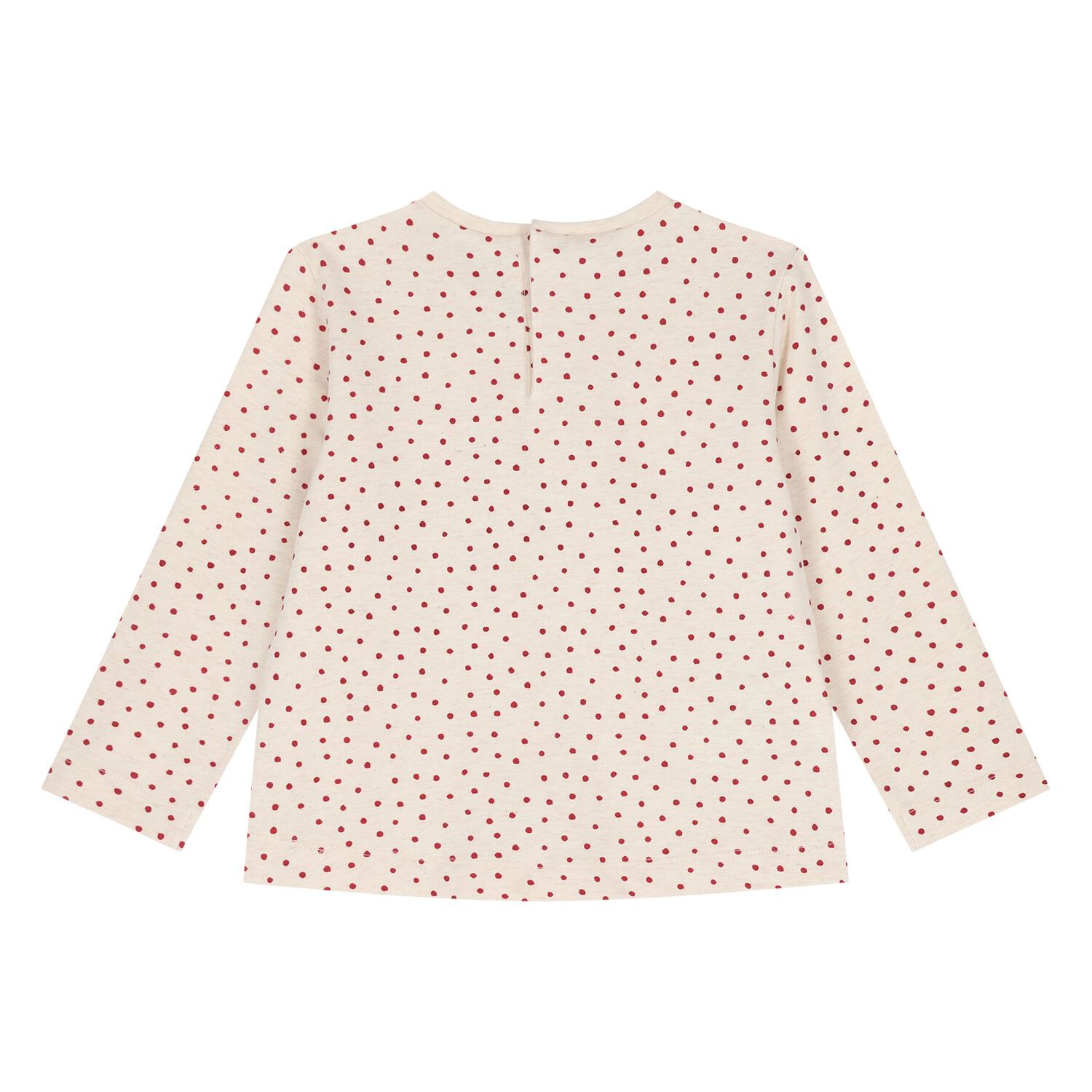Younger Girls Beige Mouse Long Sleeve Top, 1, hi-res