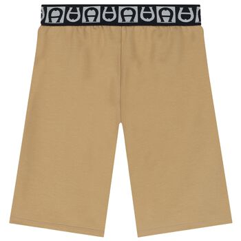 Boys Beige Logo Shorts