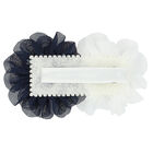 Girls White & Navy Blue Flower Hair Clip, 2, hi-res
