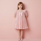 Girls Pink Embellished Tulle Dress, 1, hi-res