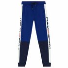 Older Boys Blue & White Logo Joggers, 1, hi-res