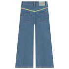 Girls Blue Denim Wide Leg Jeans, 1, hi-res