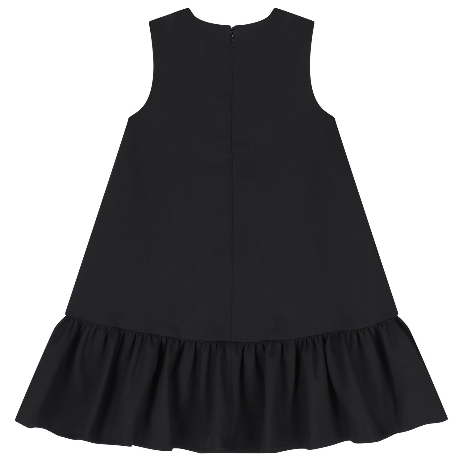 Girls Black Flower Satin Dress, 1, hi-res image number null