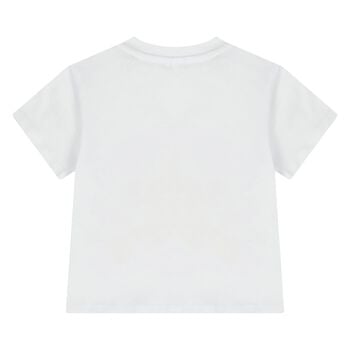 Younger Girls White Star Logo T-Shirt