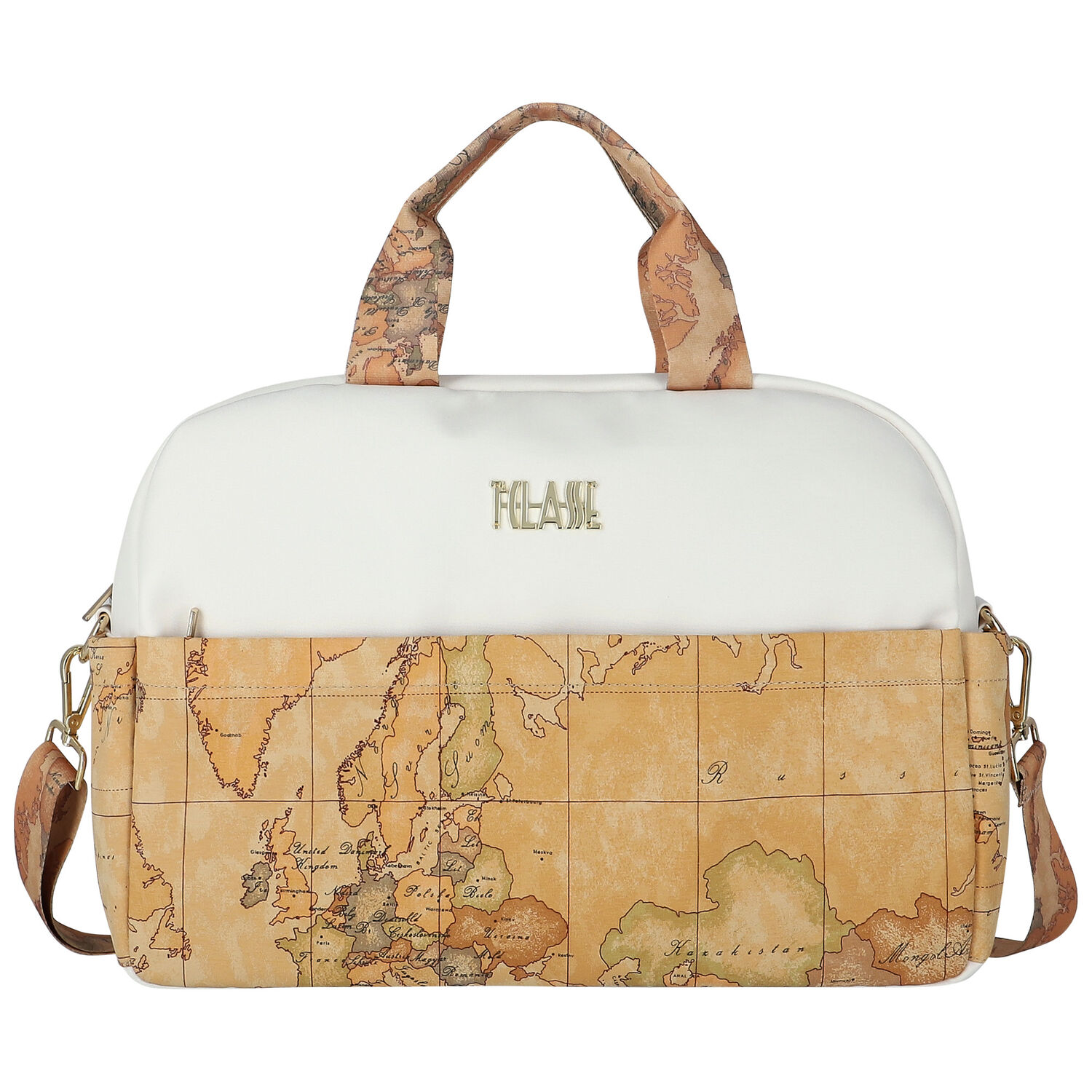 Ivory & Beige Geo Map Baby Changing Bag, 1, hi-res