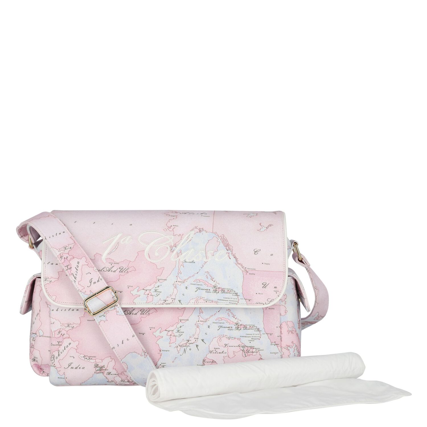 Pink & Blue Geo Map Baby Changing Bag, 1, hi-res
