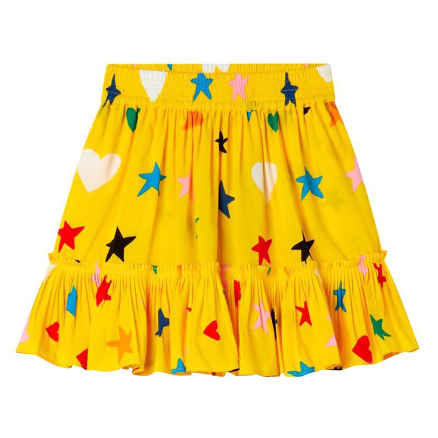 Girls Yellow Star Print Skirt, 1, hi-res image number null