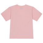Girls Pink Teddy Bear Logo T-Shirt, 4, hi-res