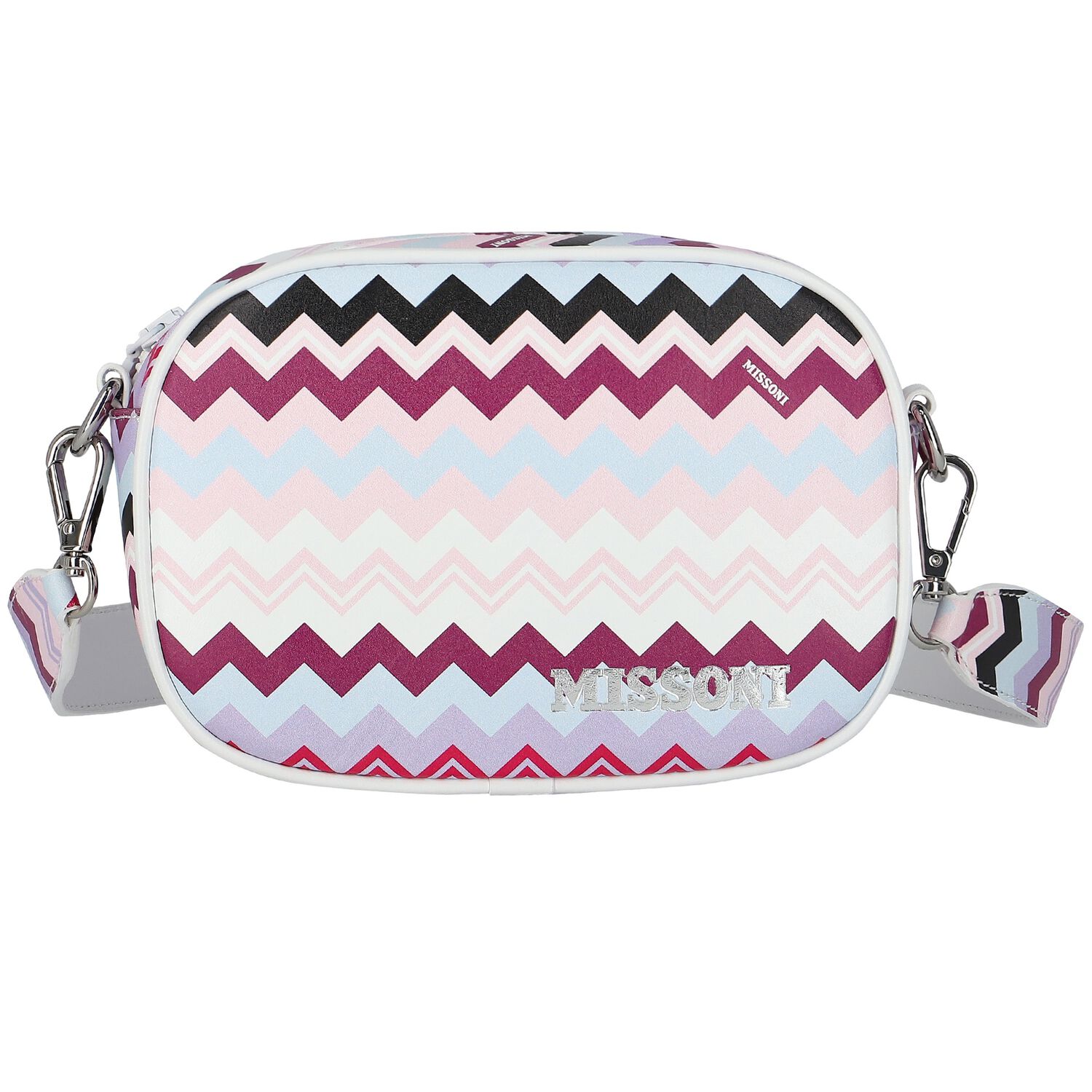 Girls Purple & Pink Logo Zigzag Shoulder Bag, 1, hi-res