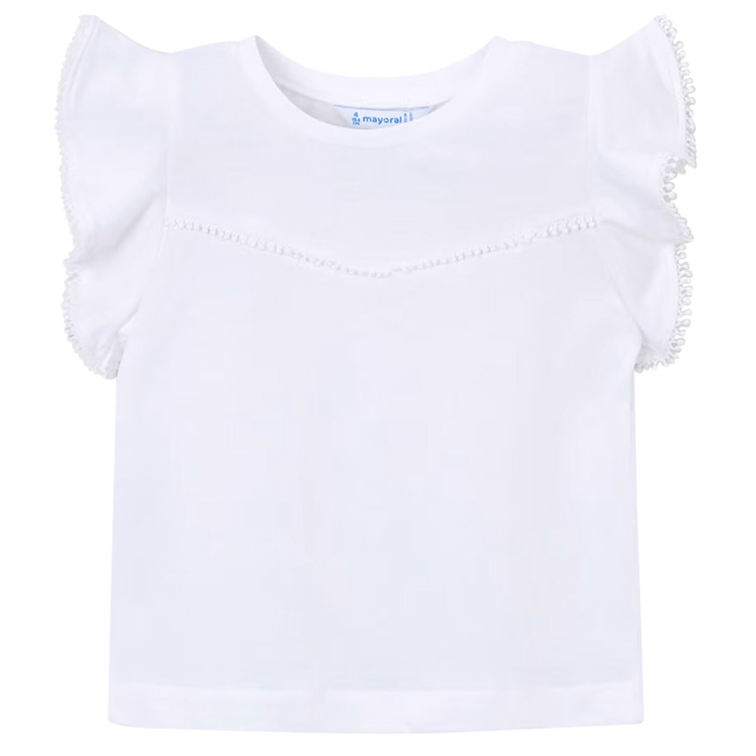 Girls White T-Shirt, 1, hi-res