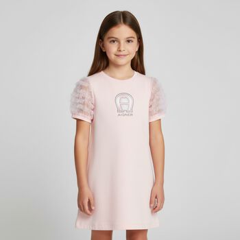 Girls Pink Logo Dress