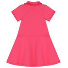 Girls Pink Logo Polo Dress, 1, hi-res