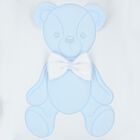 Baby Boys Blue & White Teddy Bear Nest, 1, hi-res
