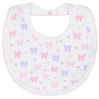 Baby Girls White Billowy Bows Bib, 1, hi-res