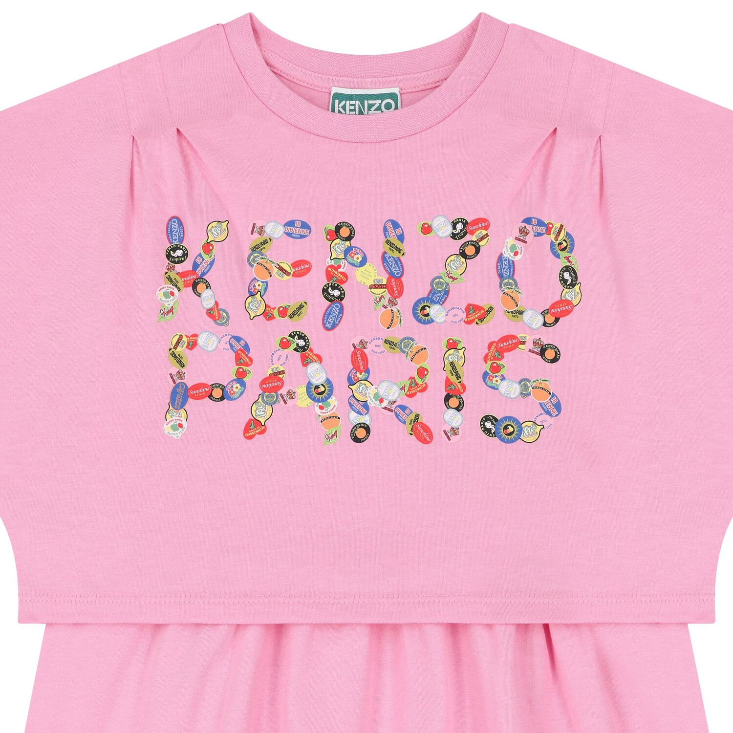Girls Pink Logo Dress, 1, hi-res