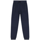 Boys Navy Blue Joggers, 1, hi-res